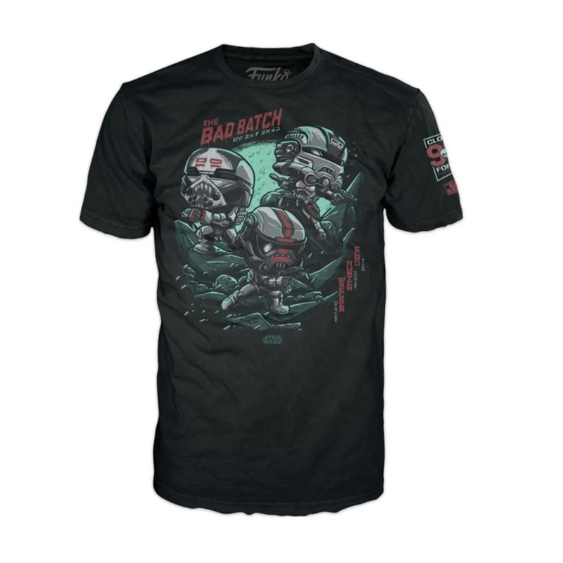 Funko Pop Tee! Star Wars BadBatch: Bad Batch Action - تي شيرت - Size:Large